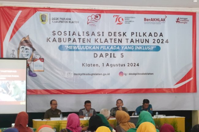 Pelaksanaan Sosialisasi Desk Pilkada Kabupaten Klaten Tahun 2024 Dapil 5