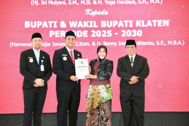 Serah Terima Jabatan Bupati dan Wakil Bupati Klaten Periode 2025-2030