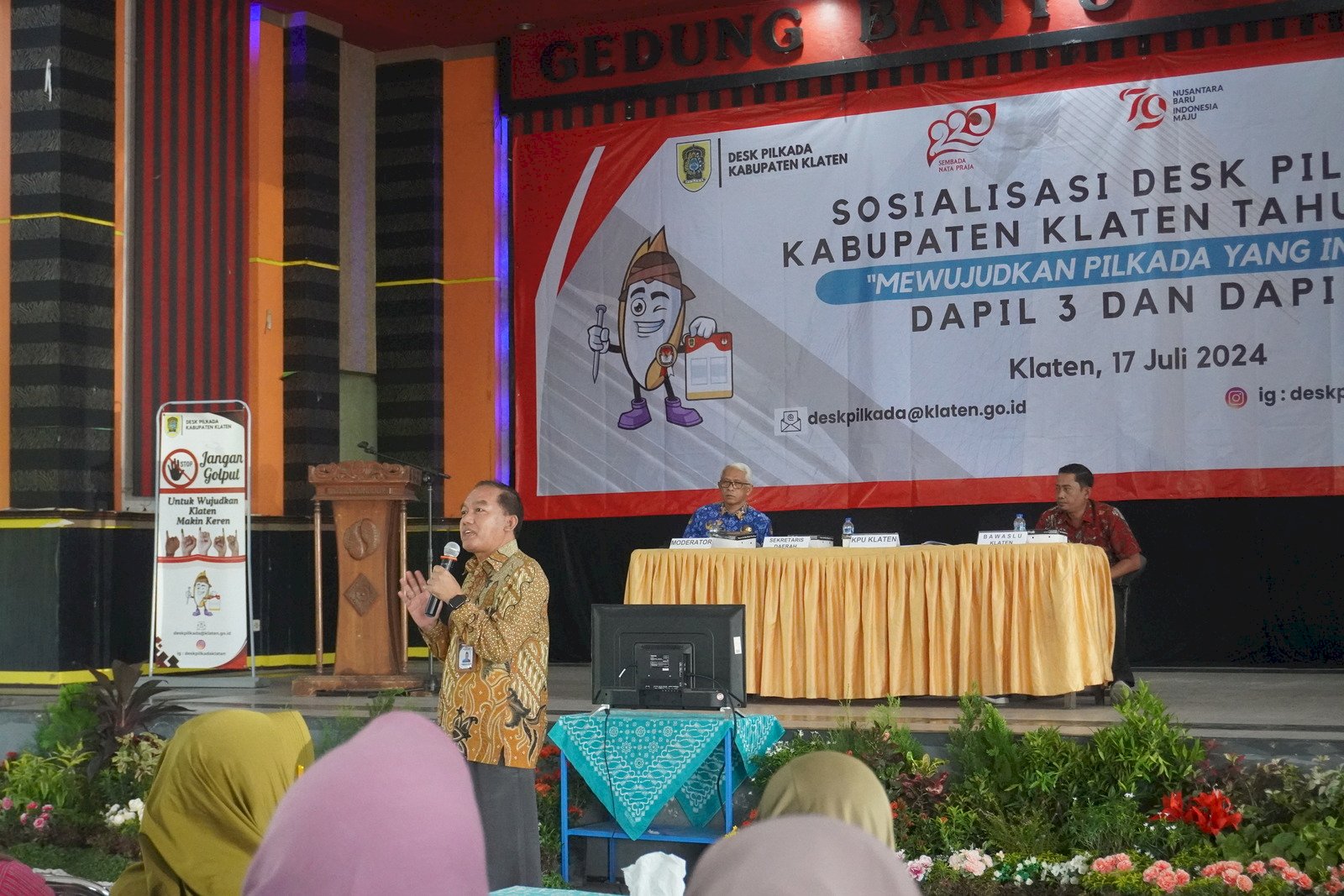 Pelaksanaan Sosialisasi Desk Pilkada Kabupaten Klaten Tahun 2024 Dapil 3 dan Dapil 4