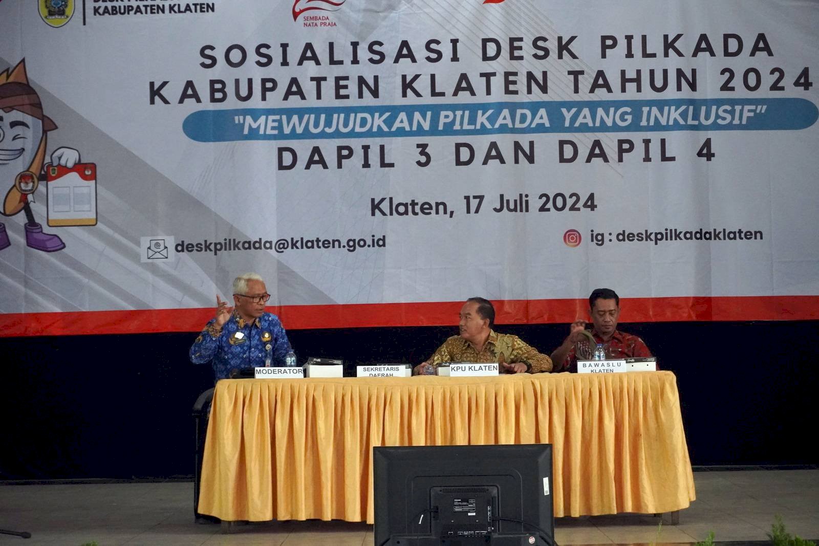 Pelaksanaan Sosialisasi Desk Pilkada Kabupaten Klaten Tahun 2024 Dapil 3 dan Dapil 4