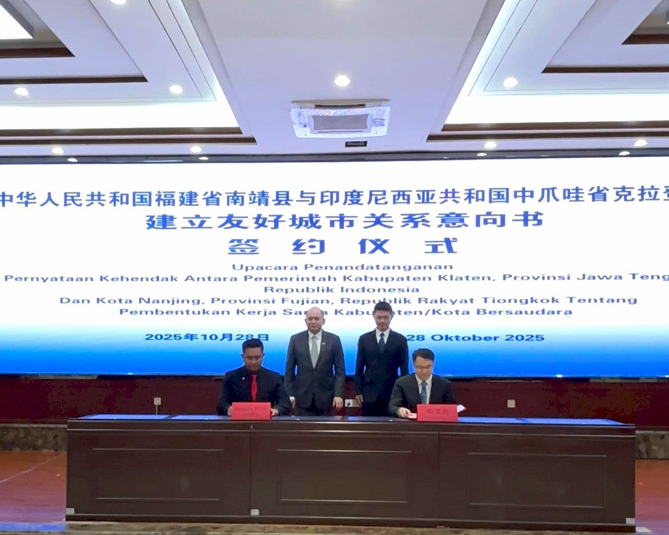penandatanganan Letter Of Intent atau Pernyataan Kehendak Sister City Klaten-Nanjing