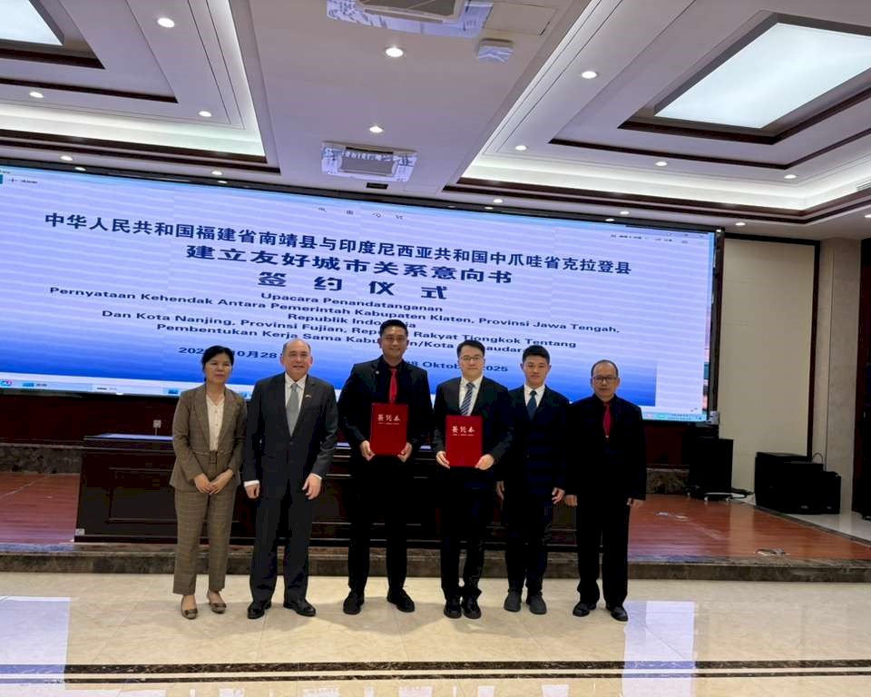 penandatanganan Letter Of Intent atau Pernyataan Kehendak Sister City Klaten-Nanjing