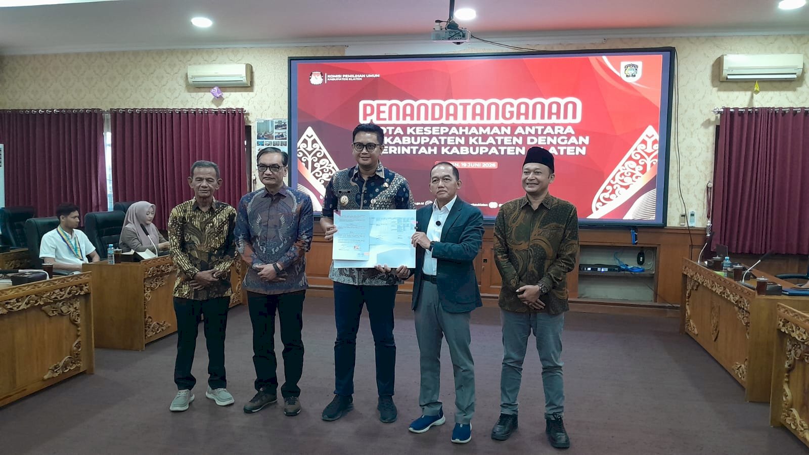 Penandatanganan Nota Kesepakatan Antara KPU Kabupaten Klaten dan Pemerintah Kabupaten Klaten